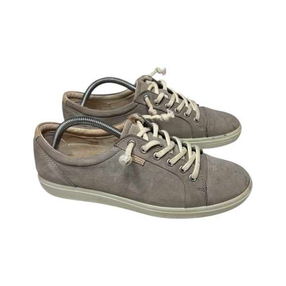 Ecco Shoes - Ecco Soft Sneaker Suede Taupe Size 41